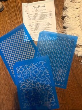 3 silk screens for clay making
